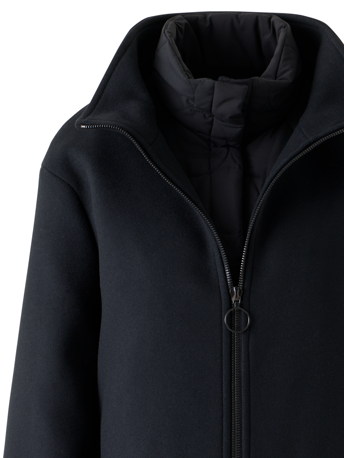 Designer 3-in-1 Kurzmantel - Schwarz