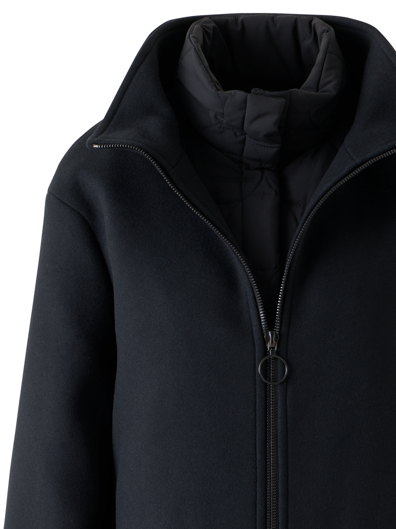 Designer 3-in-1 Kurzmantel - Schwarz