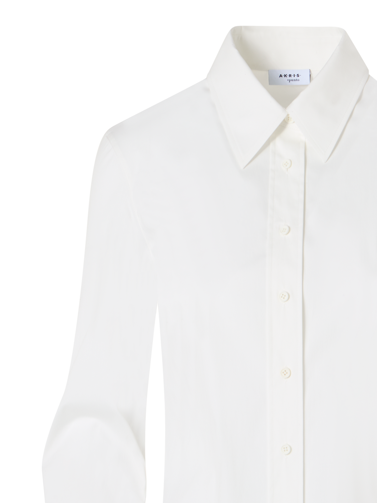 Designer Bluse aus Stretch-Baumwollpopeline - Ecru