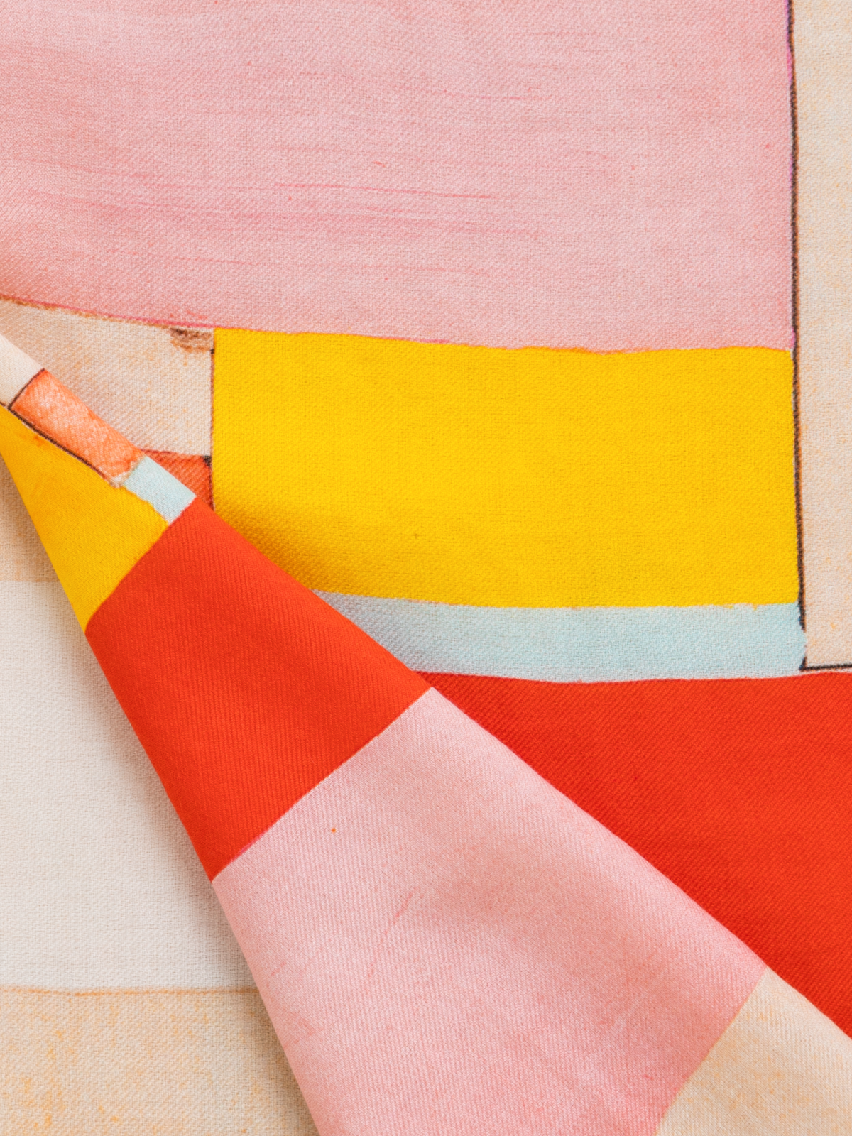 Designer Schal aus Kaschmir und Seide mit Mural Druck - Bunt