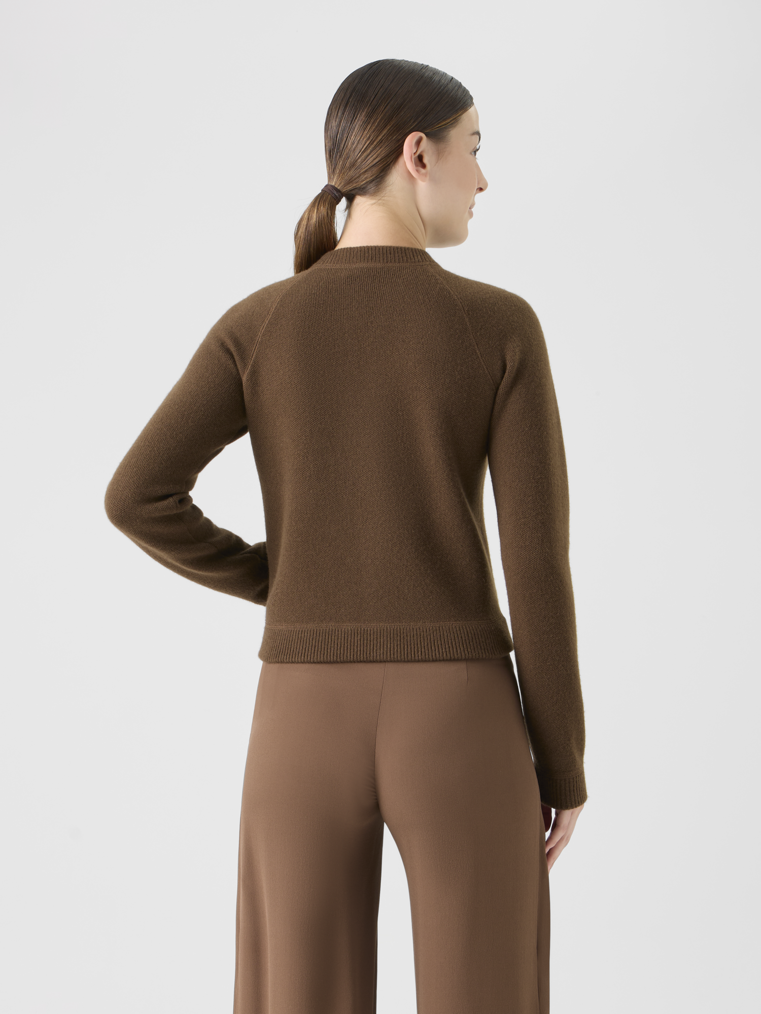 Designer Kurzer Cardigan aus Kaschmir-Piqué 