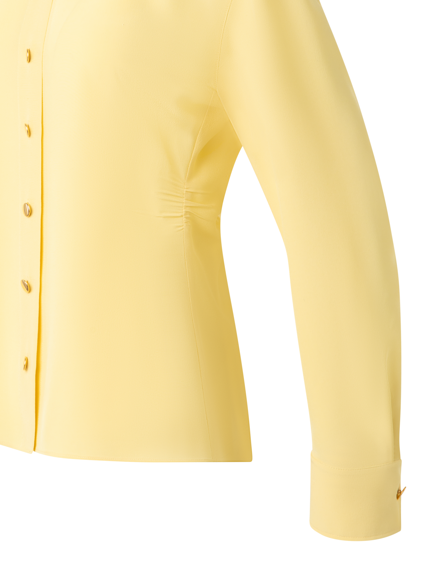 Designer Taillierte Seidenbluse - Gelb