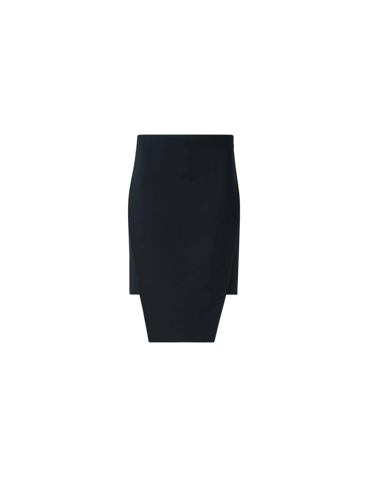 Designer Wollcrêpe Doubleface Minirock mit Schürze - Schwarz