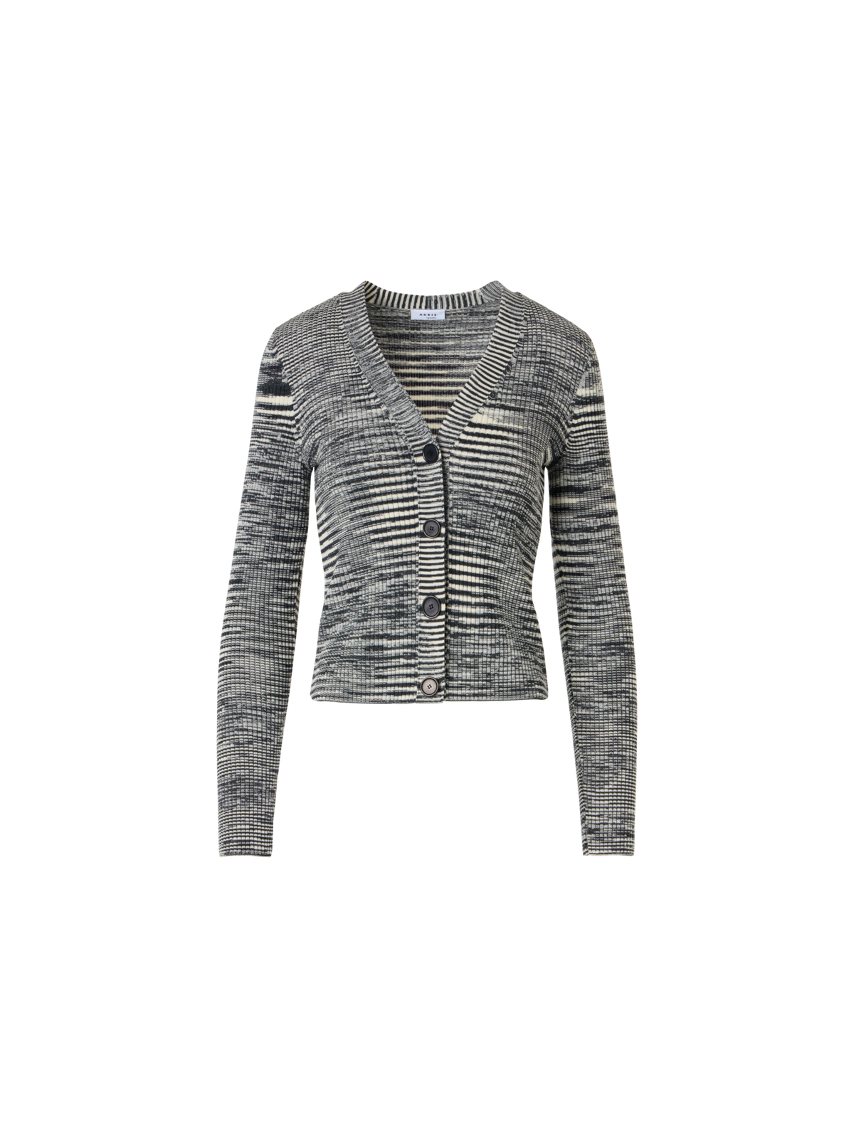 Designer Langärmelige Strickjacke aus Merinowolle - Grau