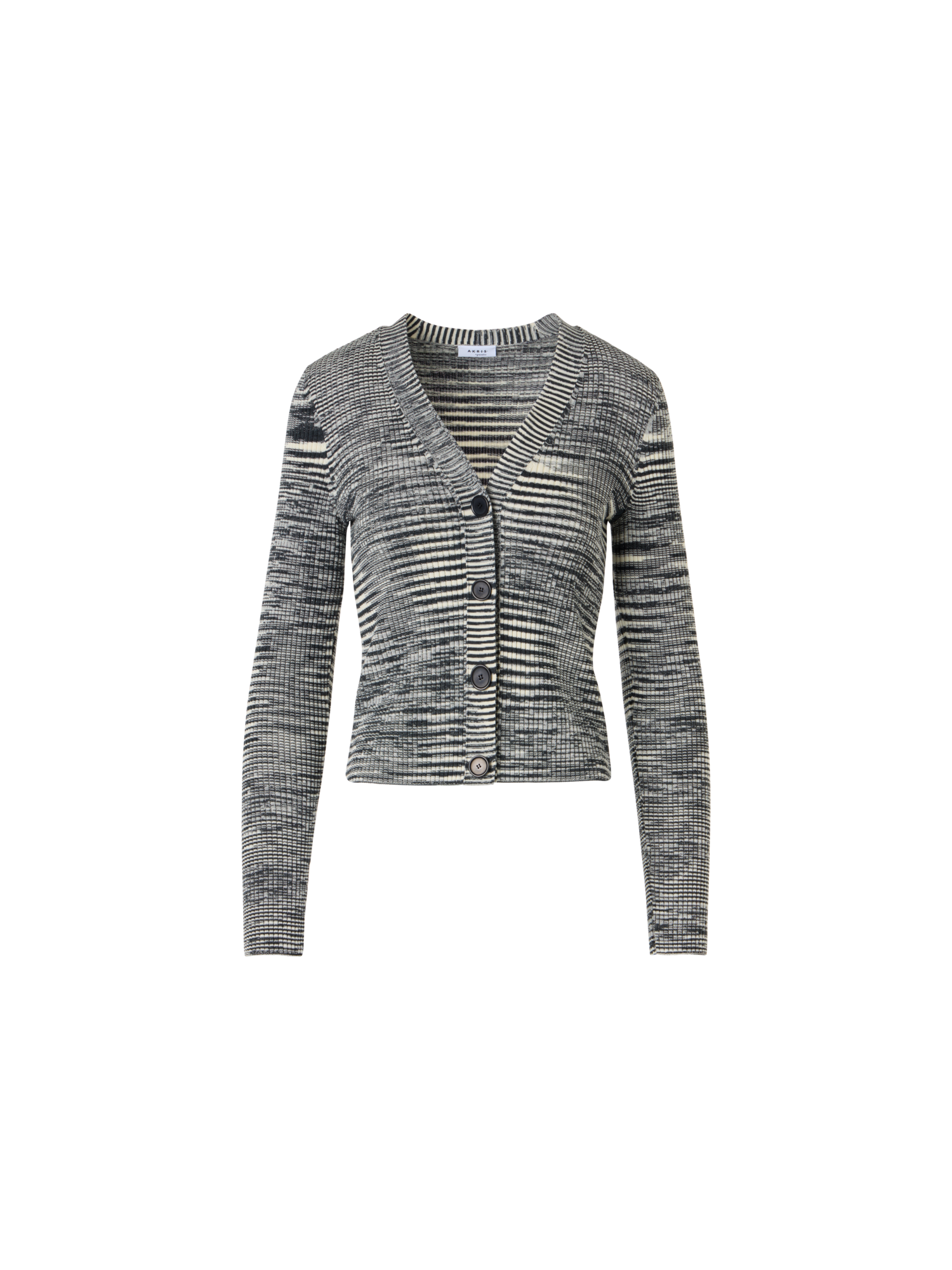 Designer Langärmelige Strickjacke aus Merinowolle - Grau