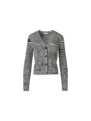 Designer Langärmelige Strickjacke aus Merinowolle - Grau