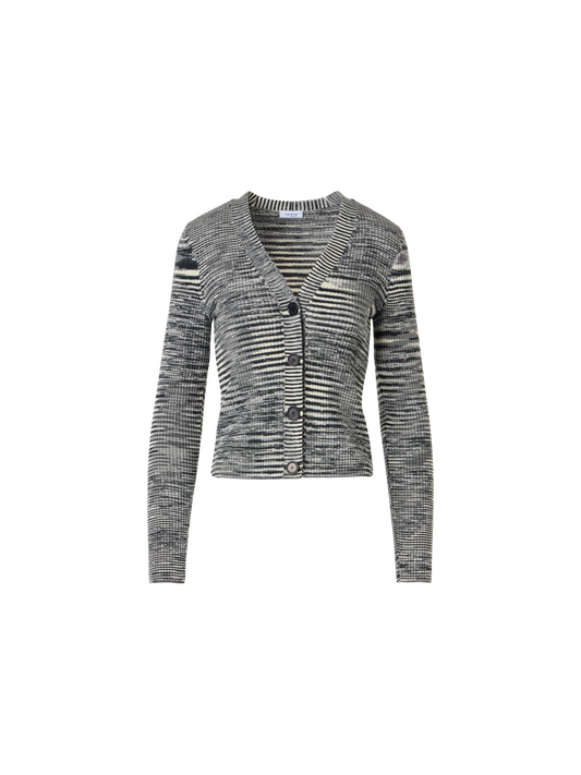 Designer Langärmelige Strickjacke aus Merinowolle - Grau