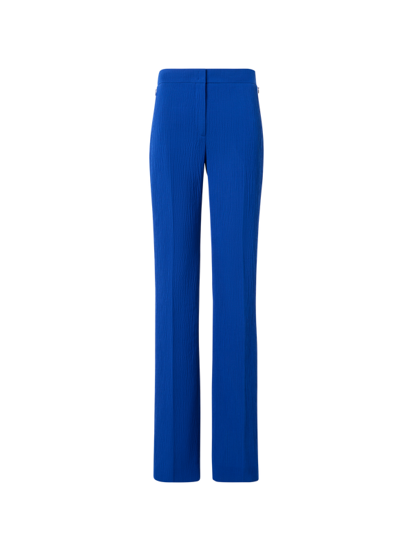 Designer Carl gerade Hose aus strukturierter Baumwollseide - Blau