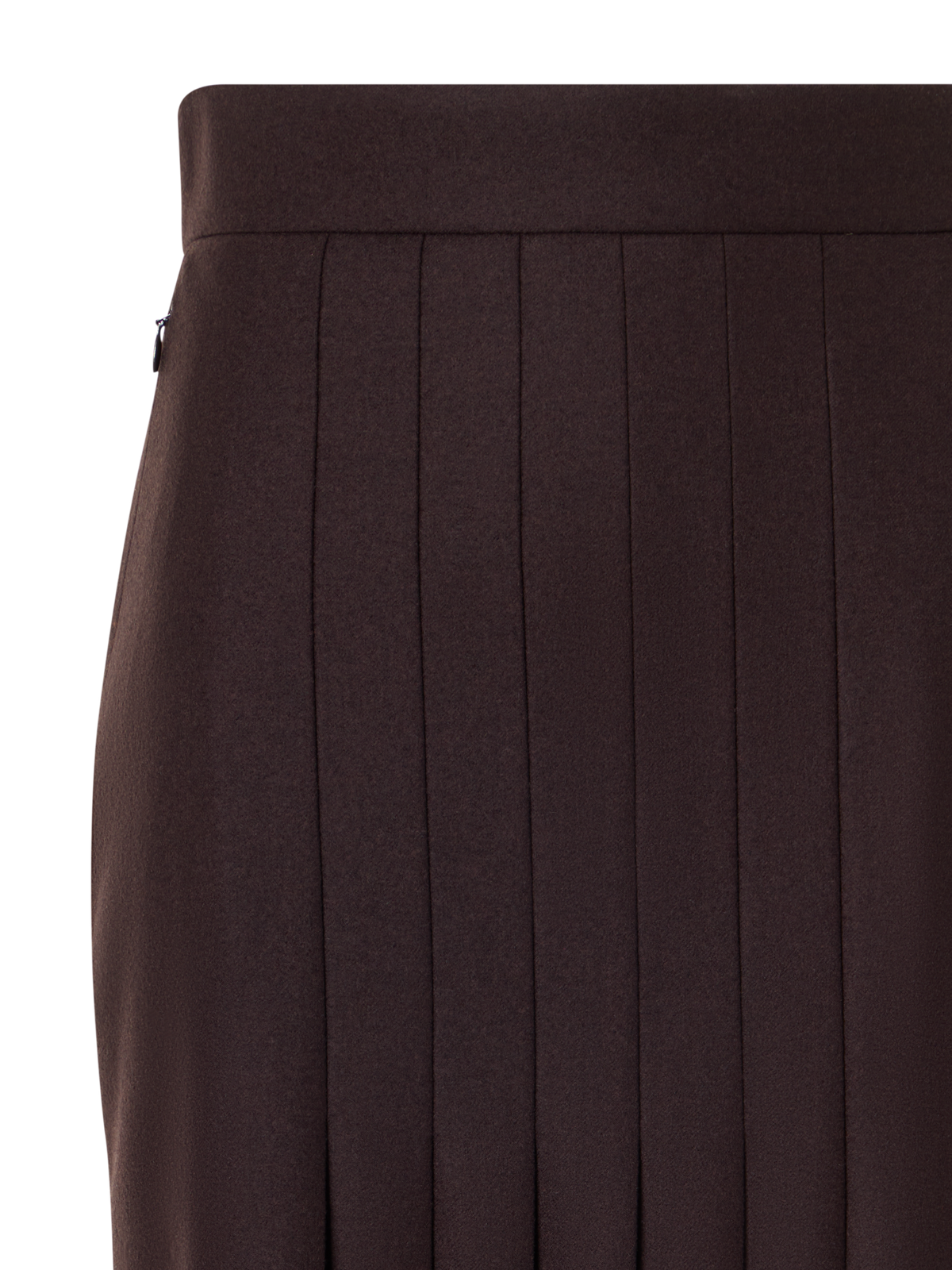 Designer Plissierter Bleistiftrock aus Wollflanell - Braun