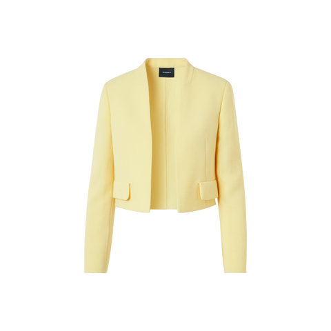 Kurze Jacke aus Woll-Crêpe Doubleface