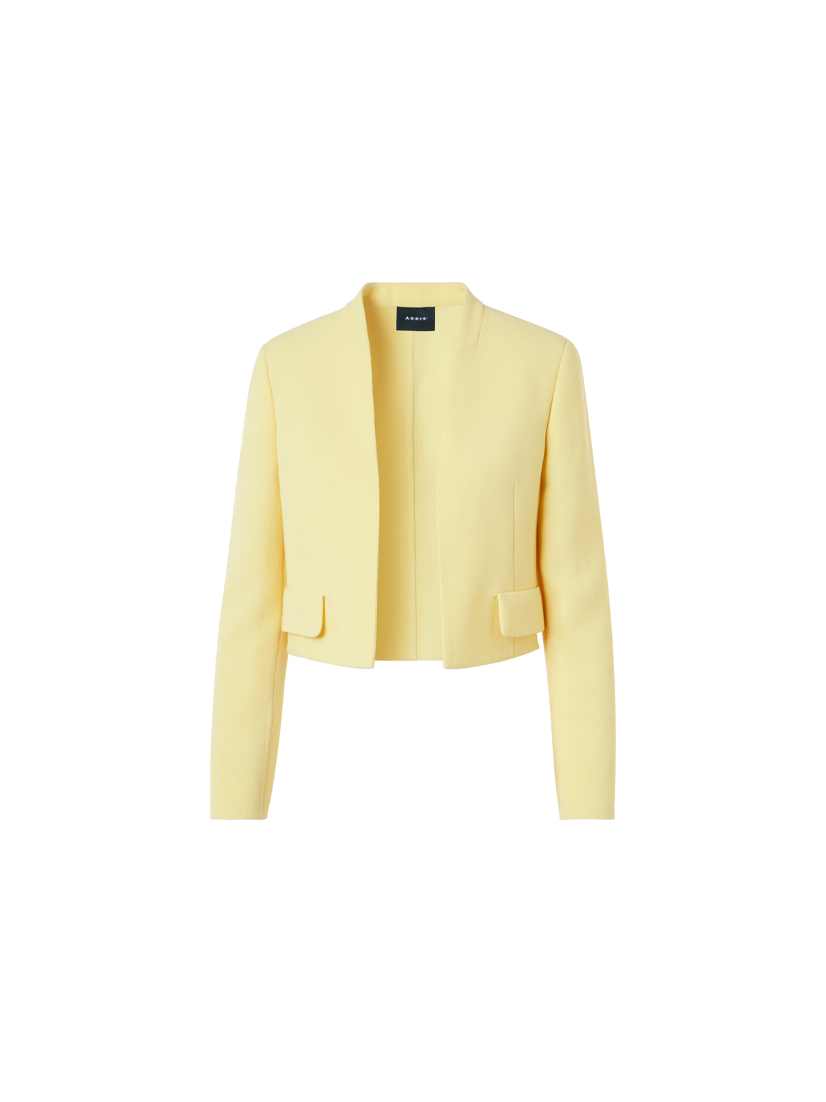 Designer Kurze Jacke aus Woll-Crêpe Doubleface - Gelb