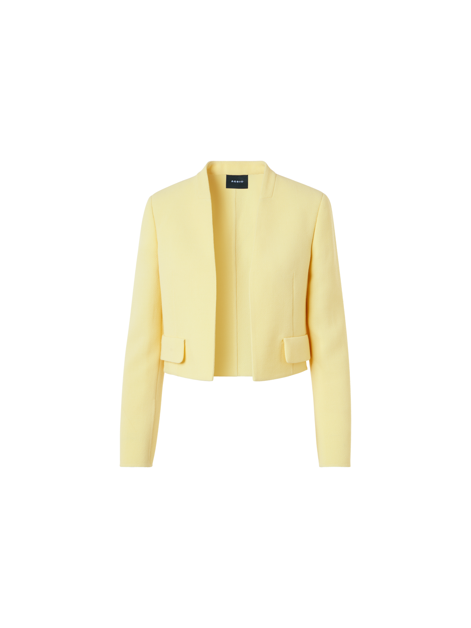 Designer Kurze Jacke aus Woll-Crêpe Doubleface - Gelb