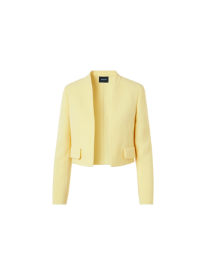 Designer Kurze Jacke aus Woll-Crêpe Doubleface - Gelb