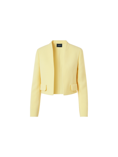 Designer Kurze Jacke aus Woll-Crêpe Doubleface - Gelb