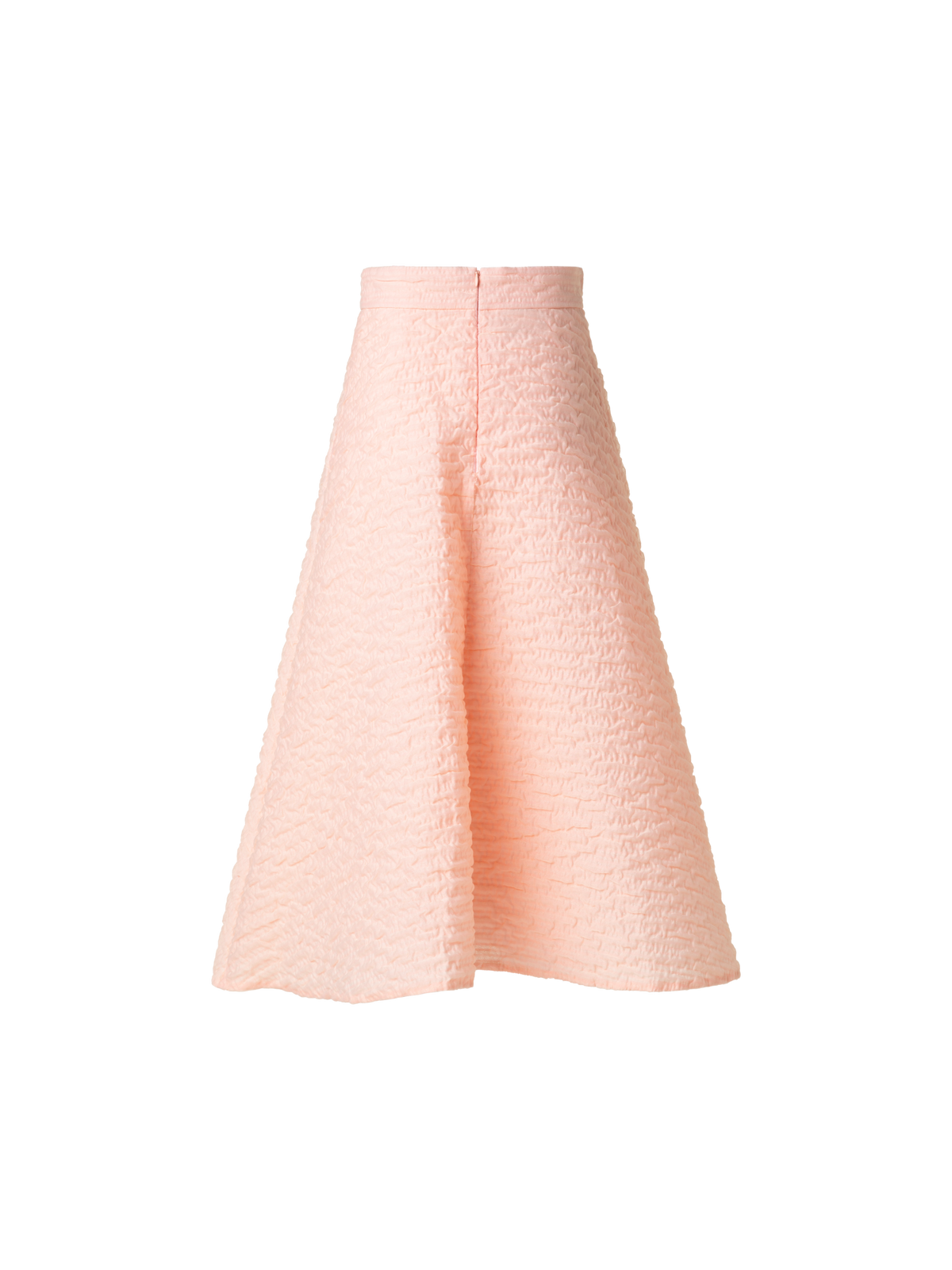 Designer Flared Midirock aus 3D Bubble Organza - Rosa