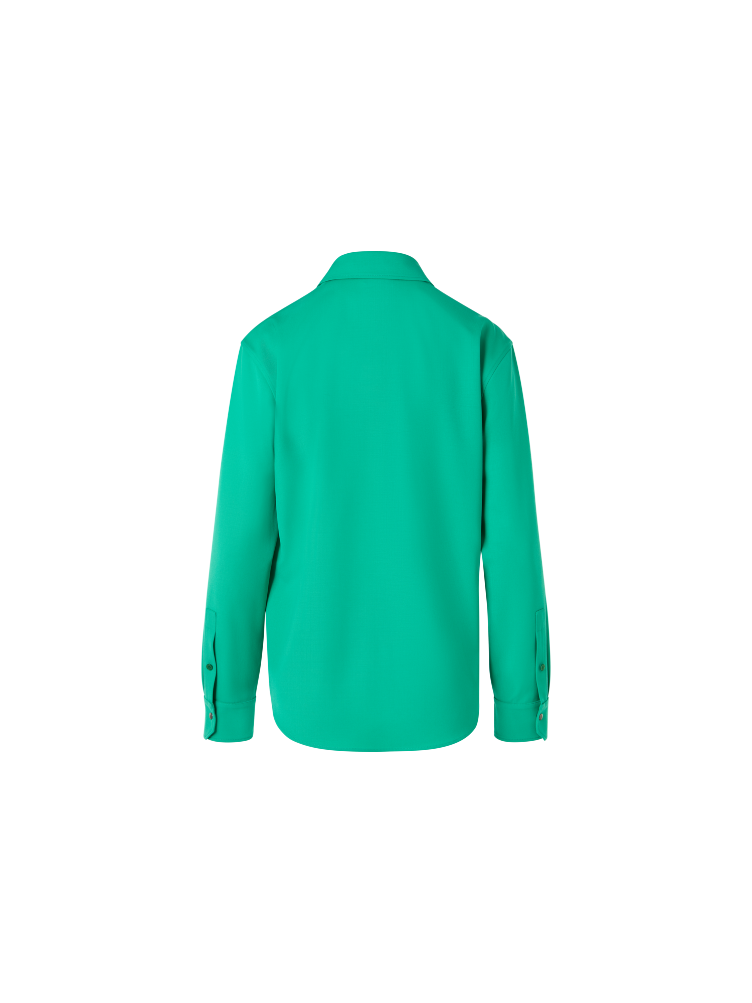 Designer Bluse aus Wollgabardine - Grün