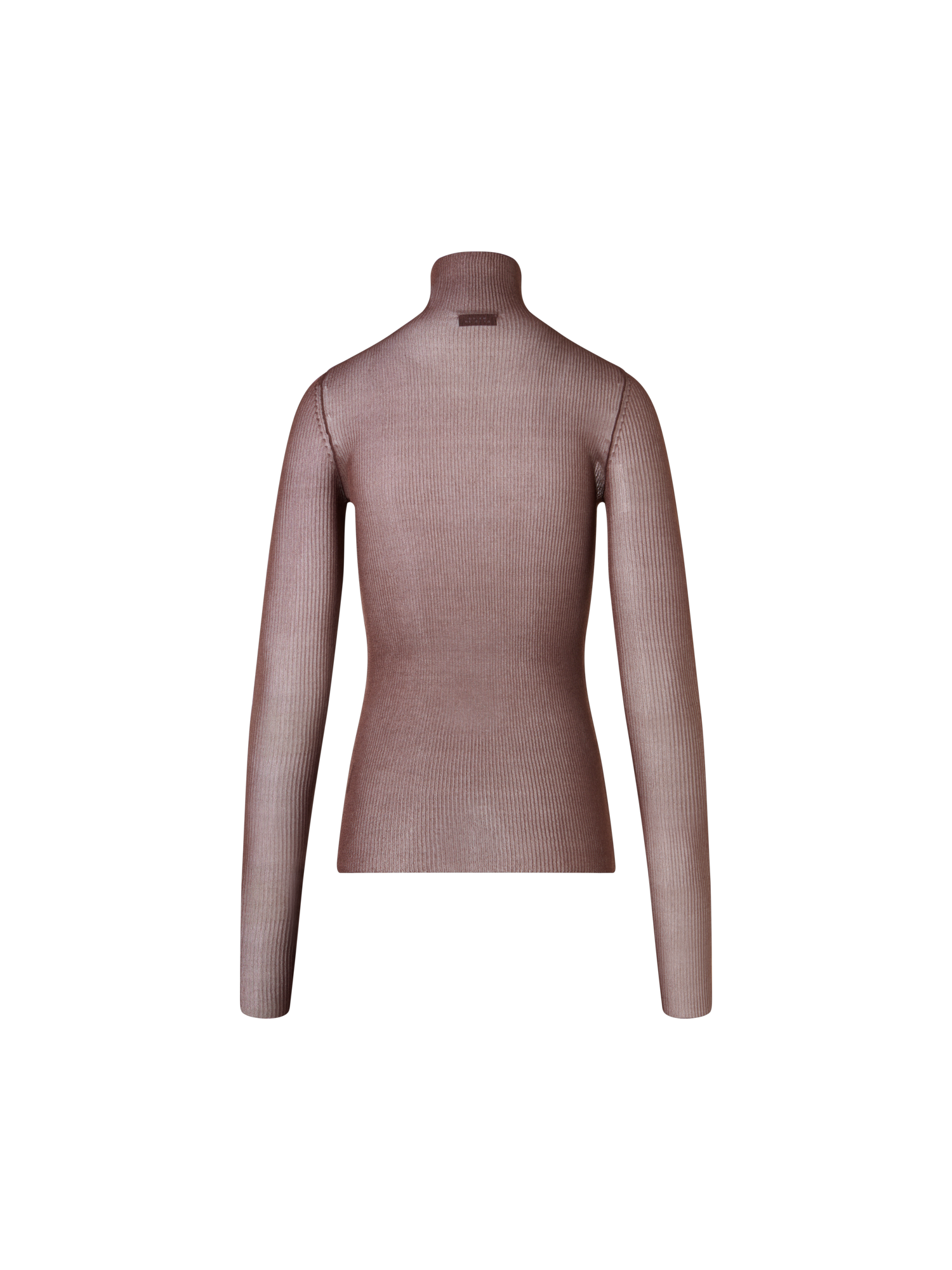 Designer Transparenter Feinripp-Pullover aus Seide - Braun
