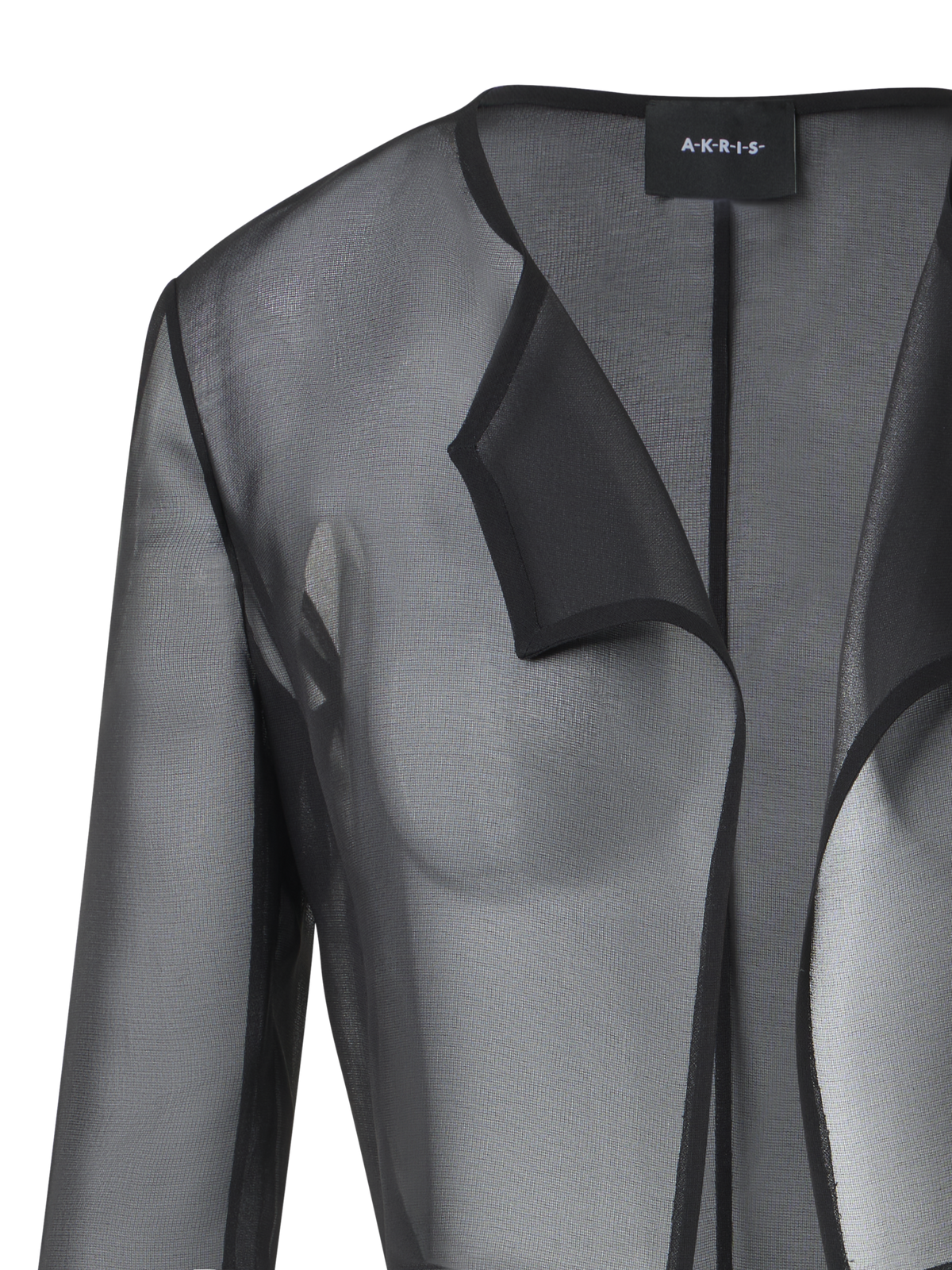 Designer Kurzer Bolero aus Seidenorganza - Schwarz