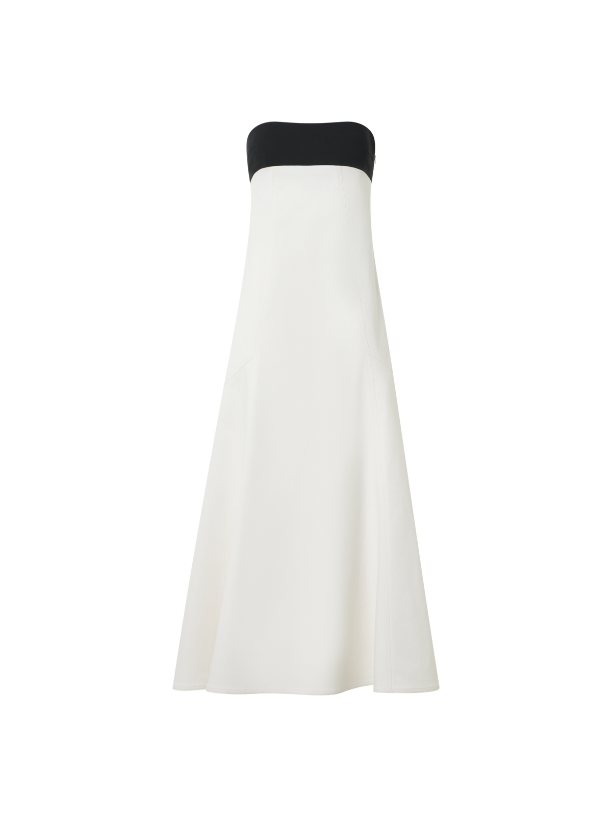 Designer Trägerloses Midikleid aus Denim - Ecru