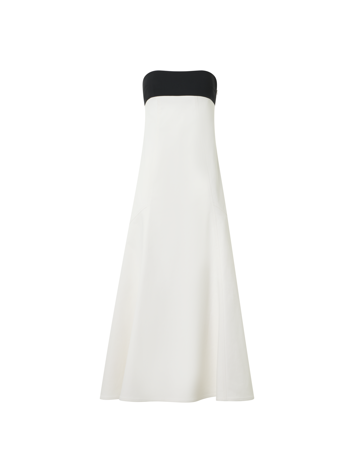 Designer Trägerloses Midikleid aus Denim - Ecru