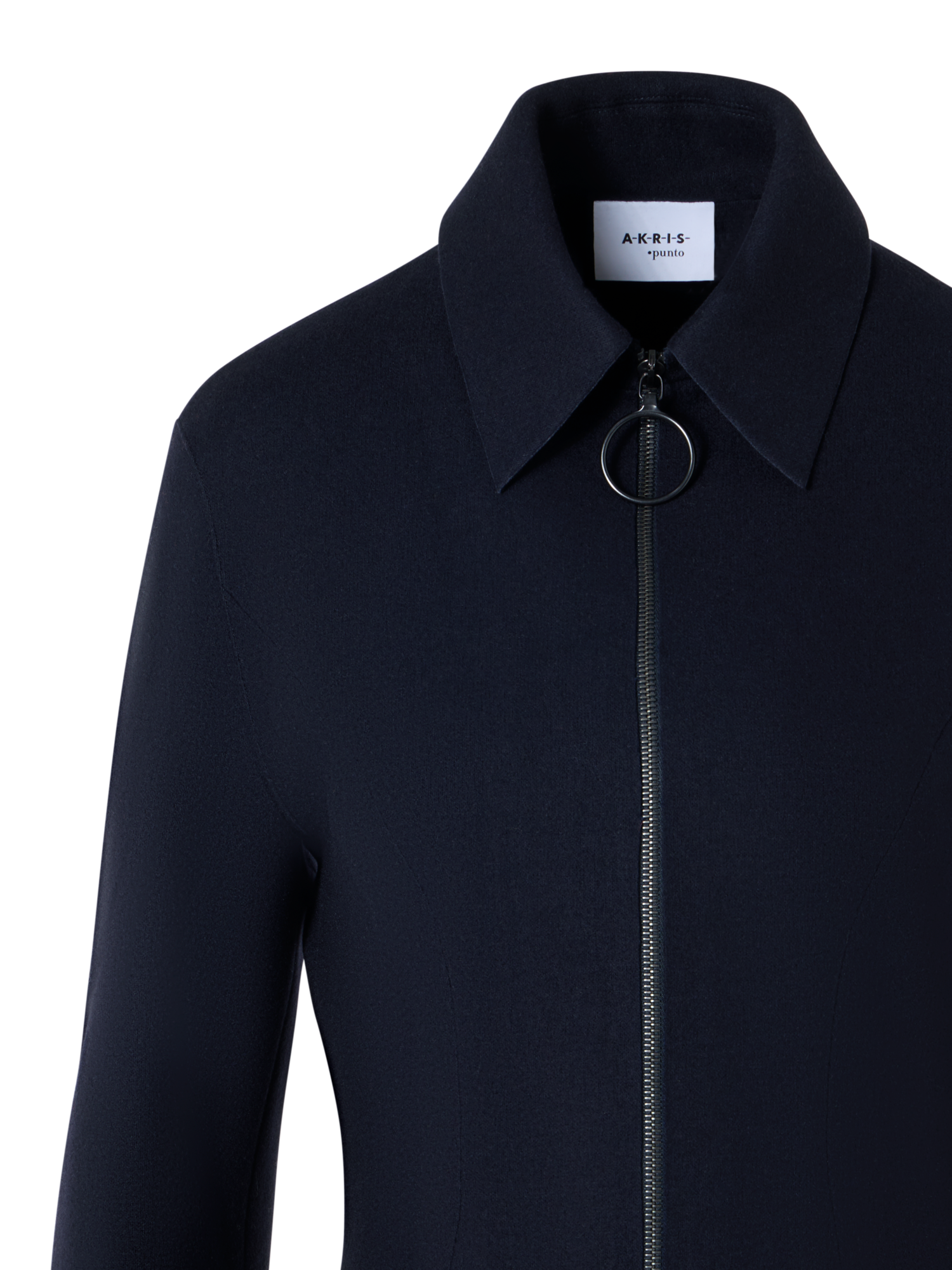 Designer Hemdjacke aus Doppelstrick-Jersey - Blau - Dunkelblau