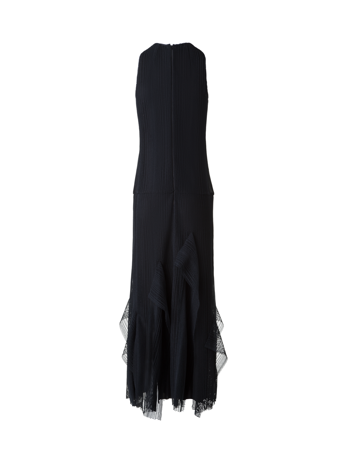 Designer Abendkleid mit Allover Stickerei - Schwarz