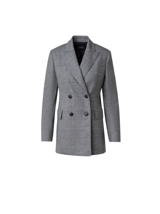 Designer Karierter Blazer aus Wolle und Kaschmir - Schwarz