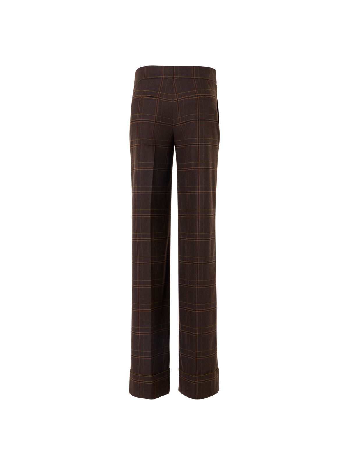 Designer Weite karierte Flanellhose - Braun