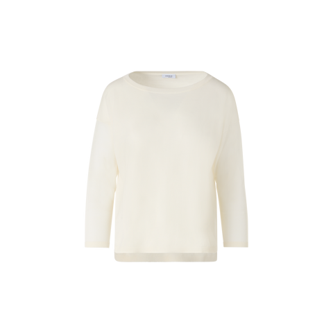 Bracelet-Sleeve Merino Wool Knit Pullover