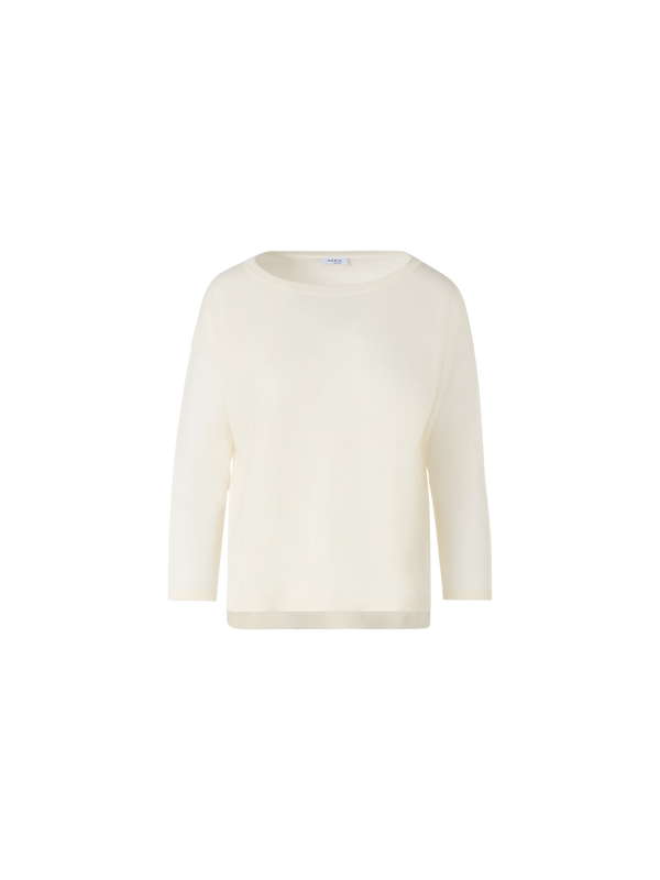 Designer 1Strickpullover aus Merinowolle - Ecru