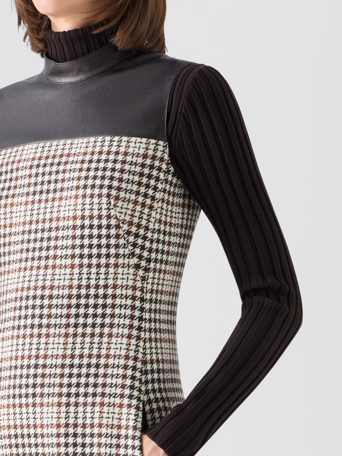 Designer Ärmelloses Mini-Etuikleid aus kariertem Tweed - Bunt 