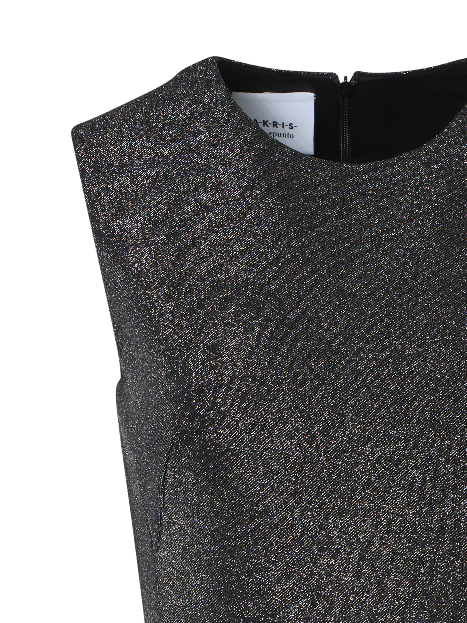 Designer Kleid aus Metallic-Jersey mit Taschentuchsaum - Silber