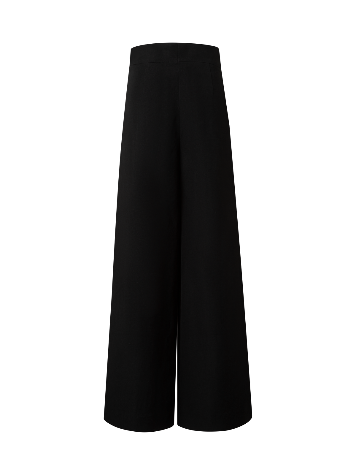 Designer Extra Weite Palazzo-Hose aus Leinen-Viskose - Schwarz