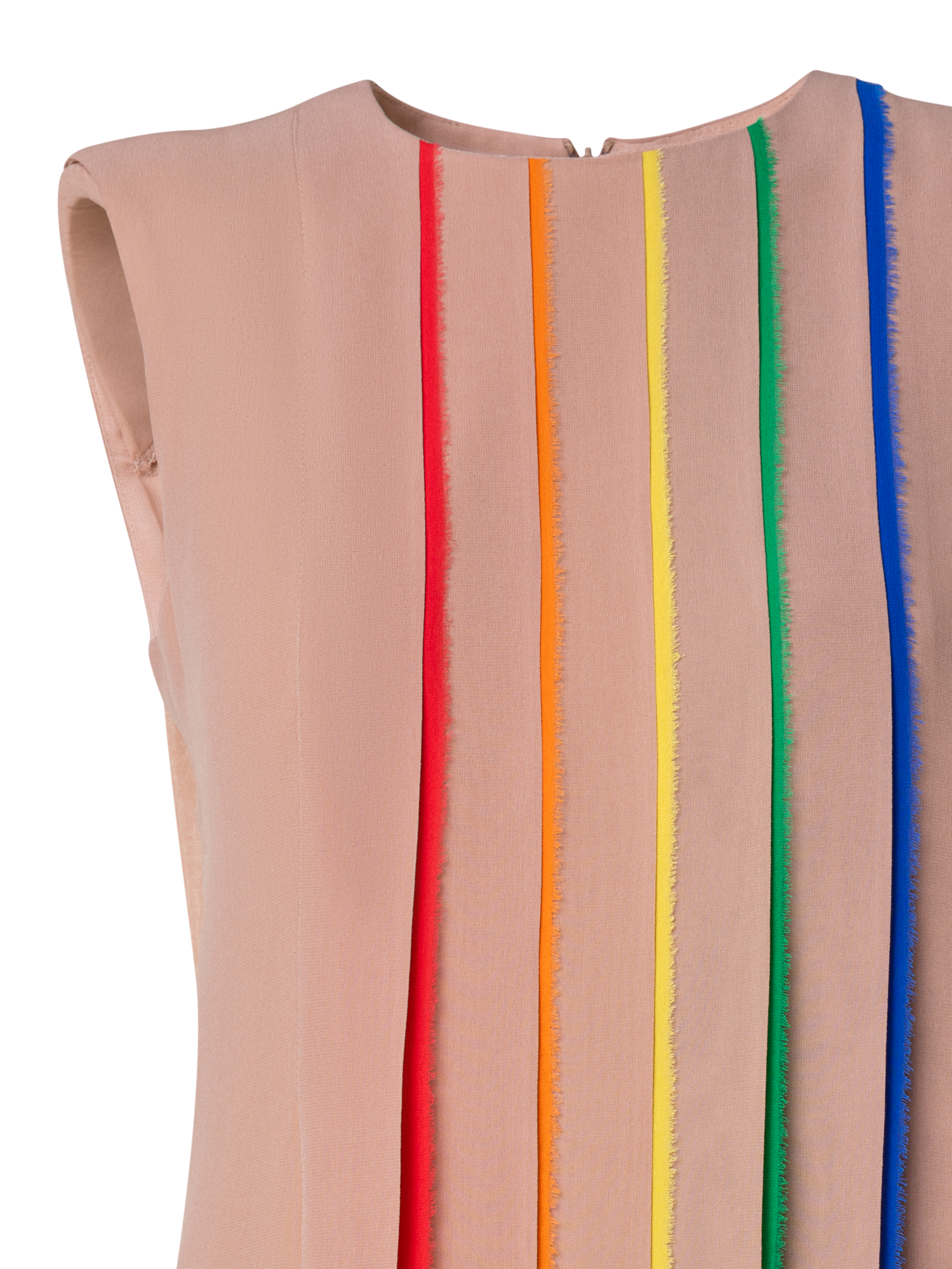 Designer Seidenkleid mit Regenbogen-Plisseefalten - Bunt