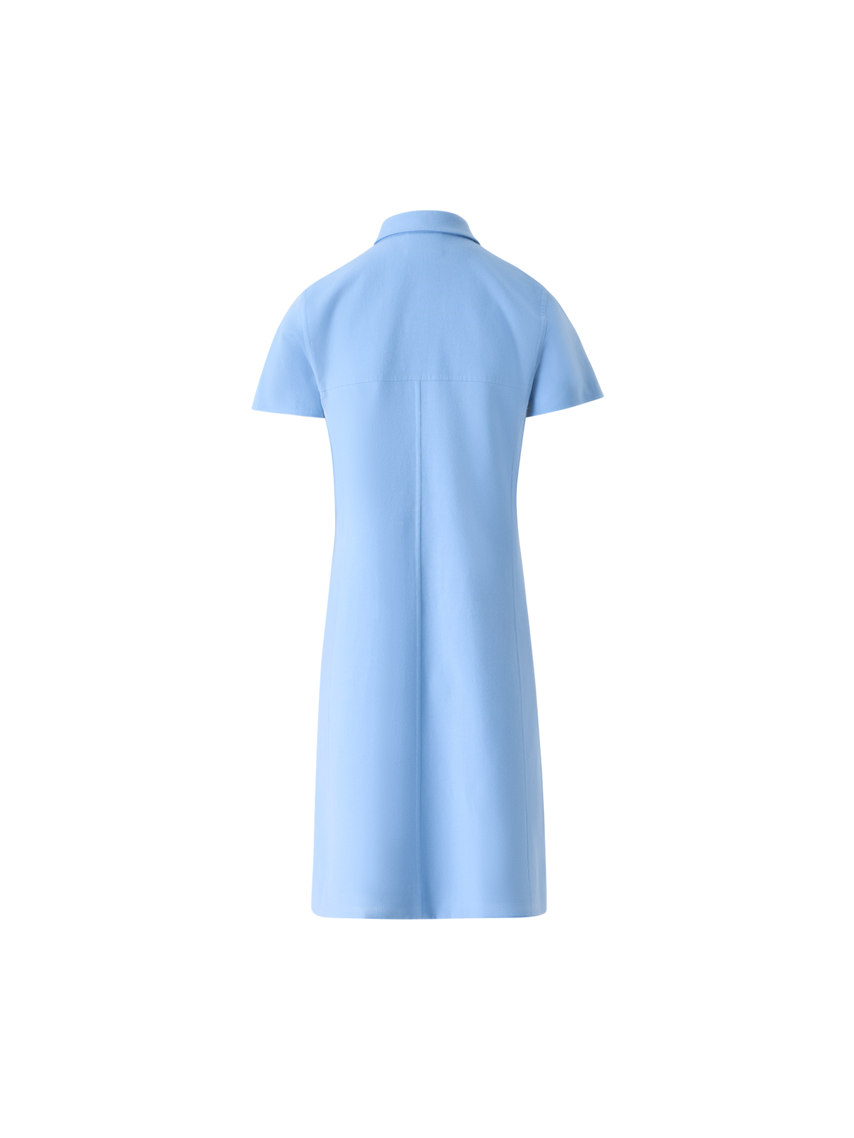 Designer Polokleid aus Baumwoll-Seidenstretch Doubleface - Blau