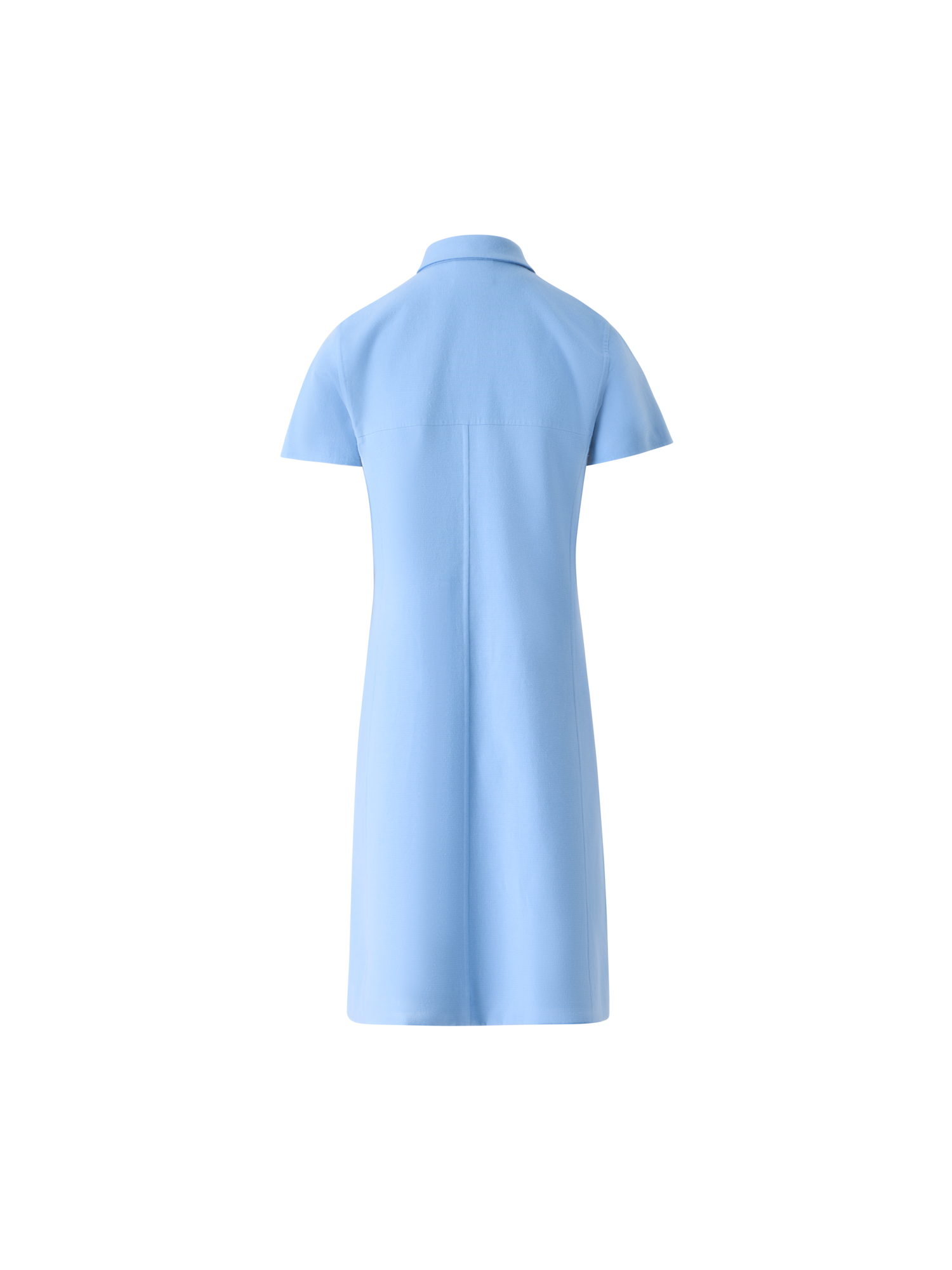 Designer Polokleid aus Baumwoll-Seidenstretch Doubleface - Blau