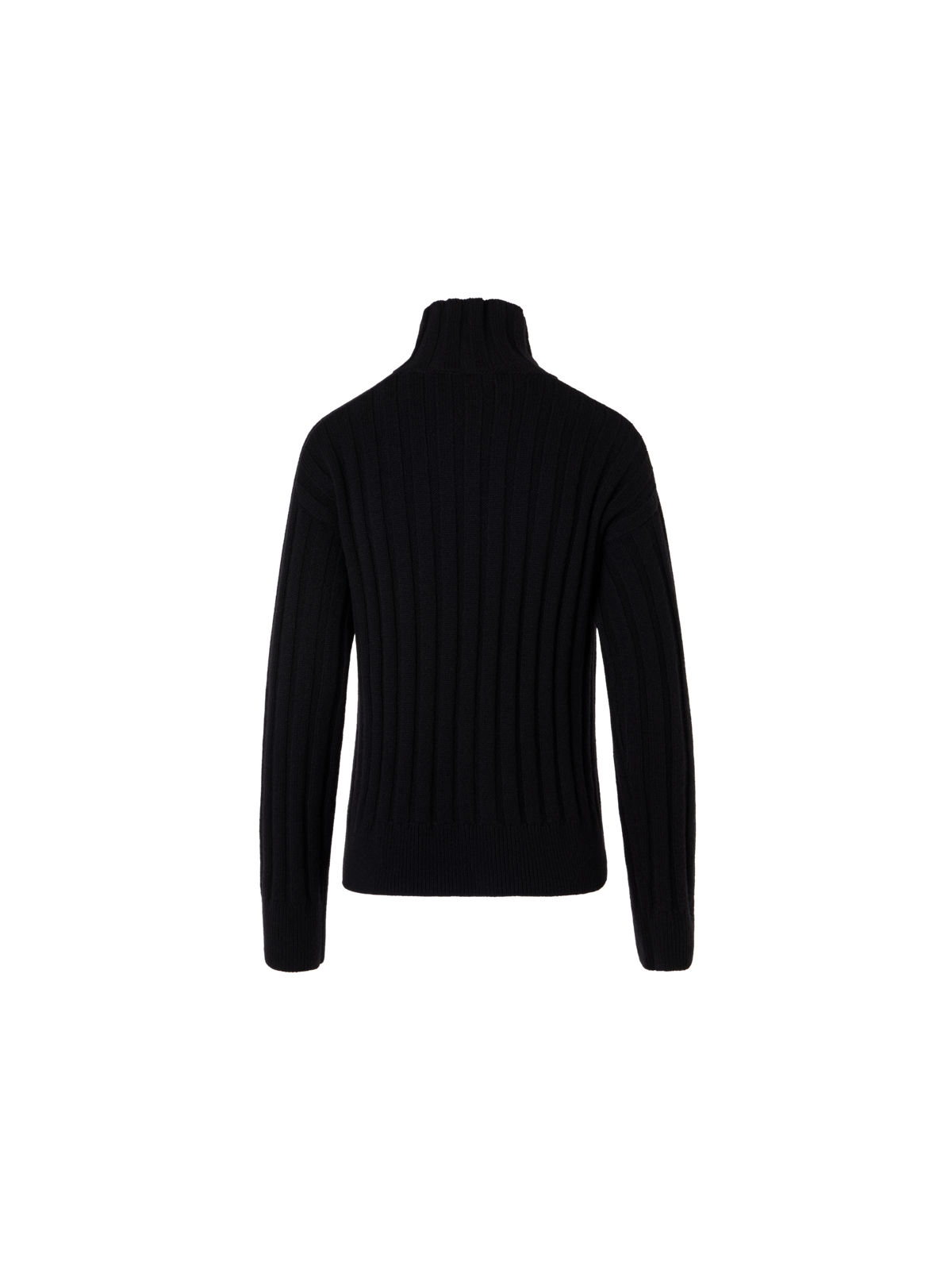 Designer Oversize Grobstrick-Pullover aus Yakwolle - Schwarz