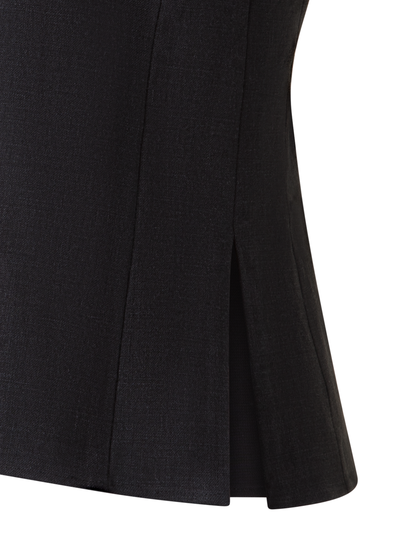 Designer Ärmellose Leinen-Wolle-Bluse mit Schleife - Schwarz