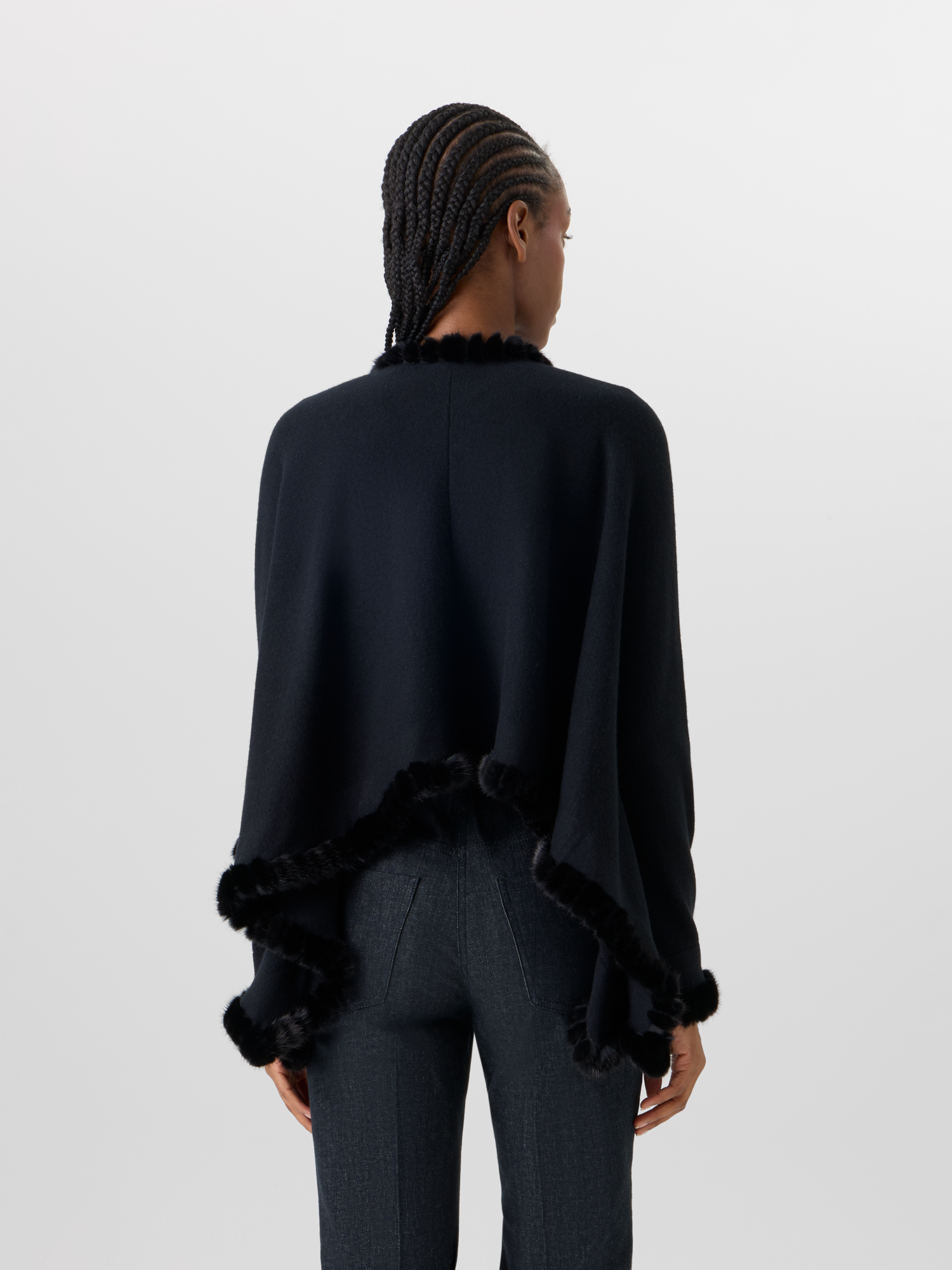 Designer Strickbolero aus Kaschmir-Seide - Schwarz 