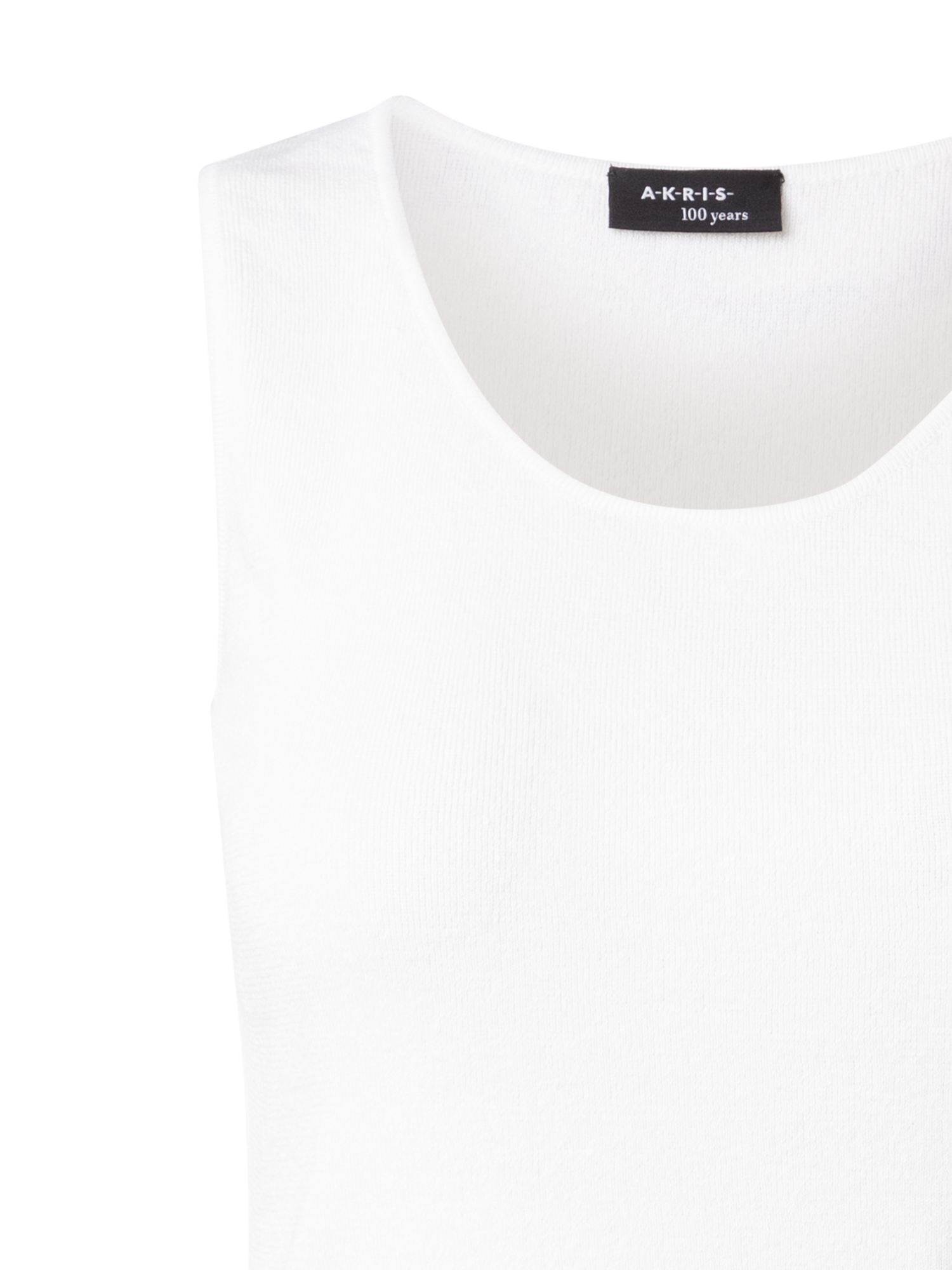 Designer Tank Top aus Leinen-Stretch-Strick - Ecru