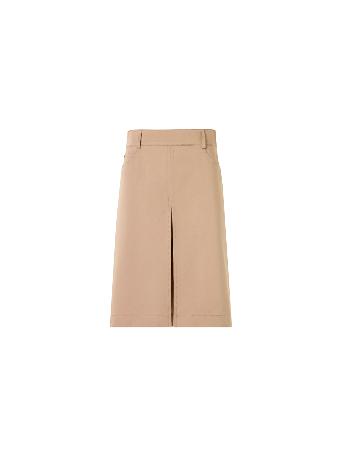 Designer A-Linien-Rock aus Baumwollgabardine - Beige