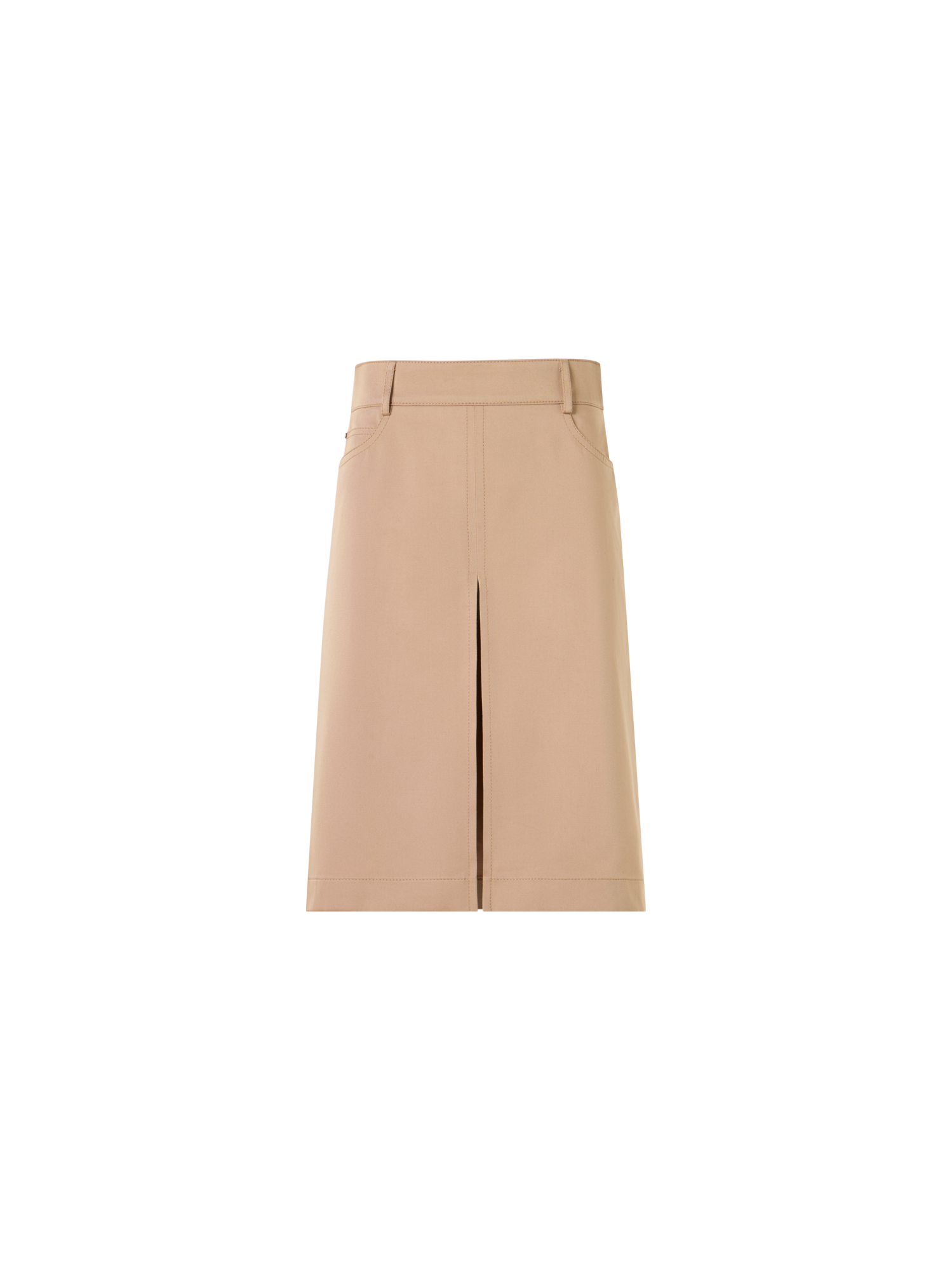 Designer A-Linien-Rock aus Baumwollgabardine - Beige