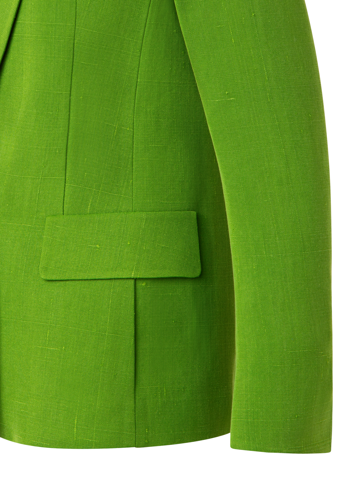 Designer Zweireihiger Blazer aus Shantung-Seide - Grün