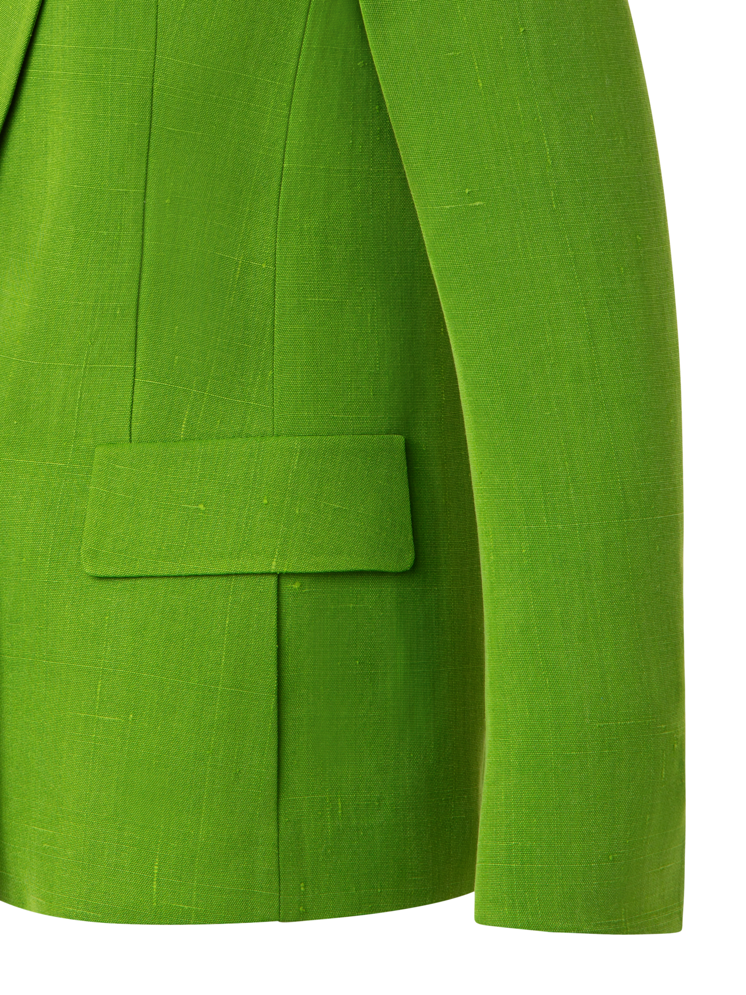 Designer Zweireihiger Blazer aus Shantung-Seide - Grün