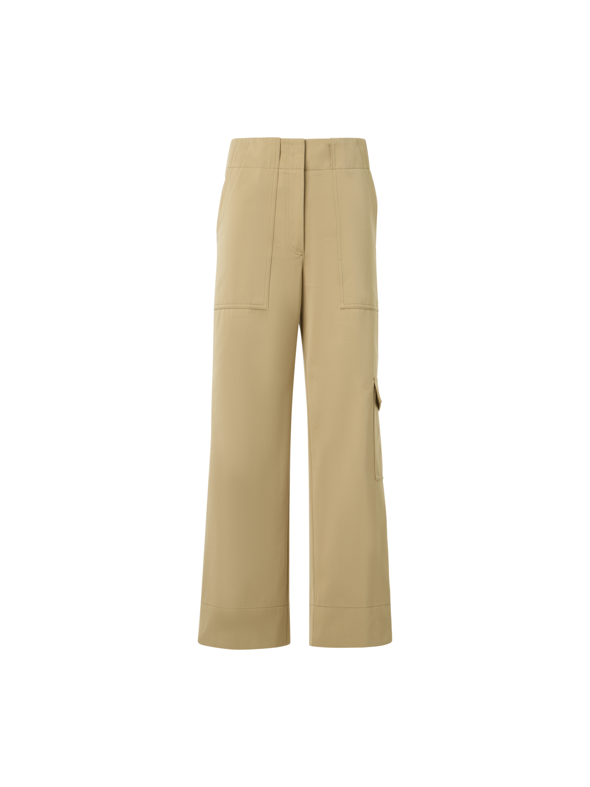 Designer Cargohose aus Baumwoll-Gabardine - Beige