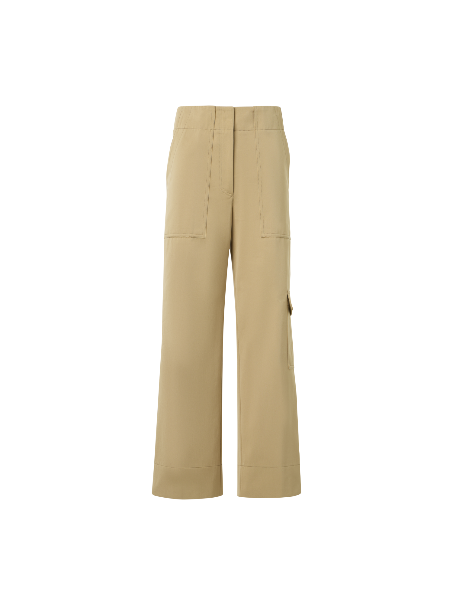 Designer Cargohose aus Baumwoll-Gabardine - Beige