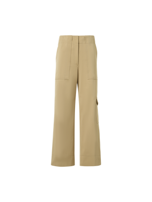 Designer Cargohose aus Baumwoll-Gabardine - Beige