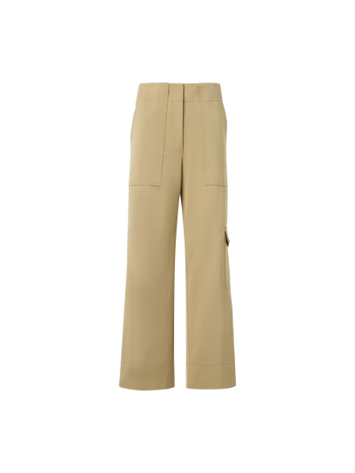 Designer Cargohose aus Baumwoll-Gabardine - Beige