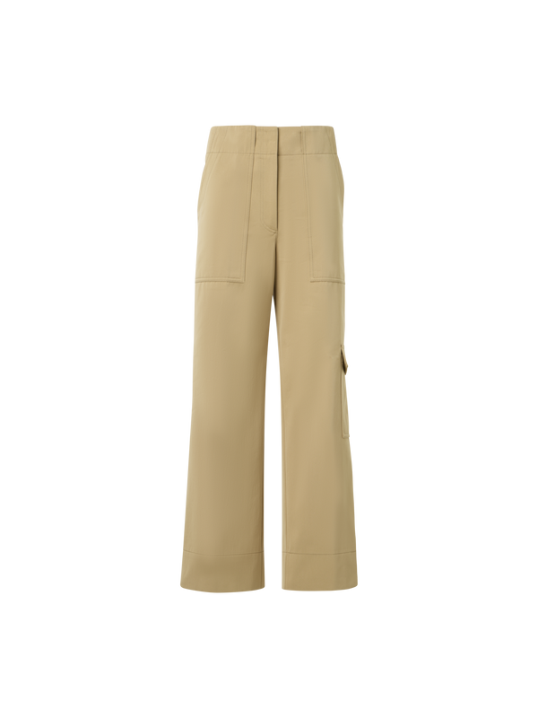 Designer Cargohose aus Baumwoll-Gabardine - Beige