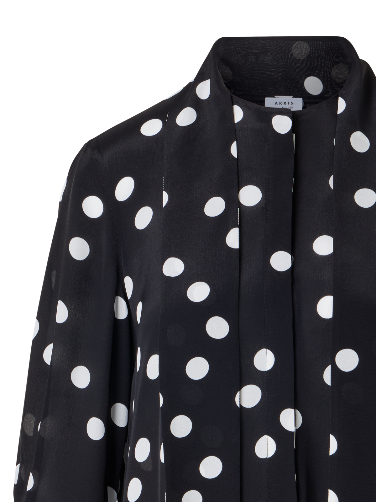 Designer Bluse aus Viskose-Seiden-Krepp - Schwarz